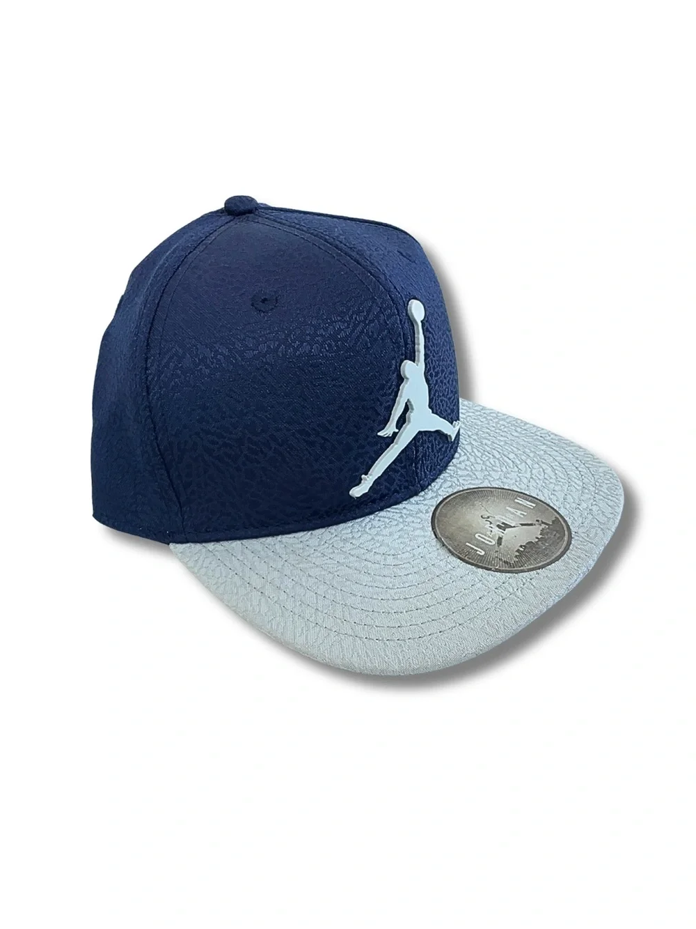 Nike Jordan Youth Snapback Hat Elephant Print Navy Gray Jumpman Adjustable Cap